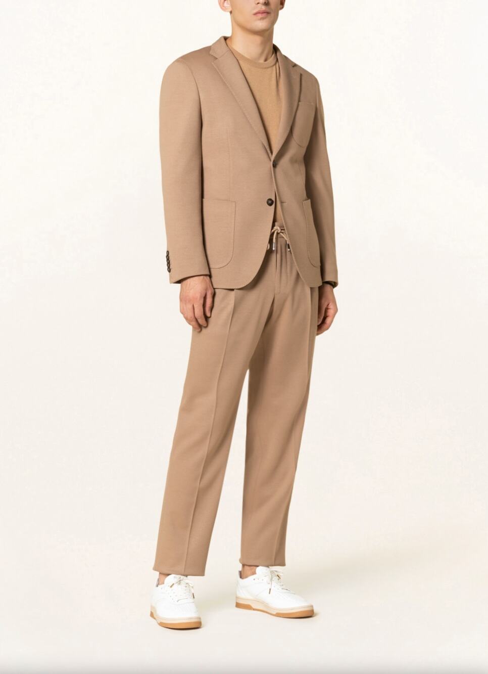 SANDRO PARIS Virgin Wool Blazer Tan Camel Two Button {AA41}